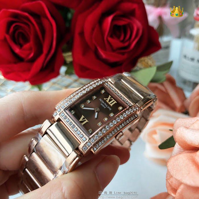 百達翡麗PATEK PHILPPE Twenty4系列 雙排鑽 長方形表殼 藍寶石表鏡 女士腕表  wssb4186